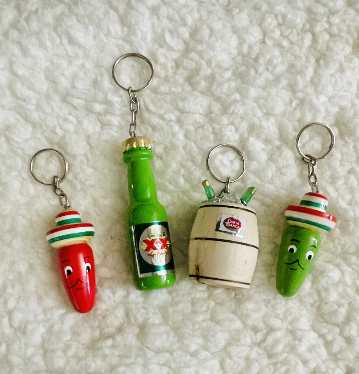 4 Mexican Key Chain Handmade Llaveros Mexicanos de Carta Blanca XX