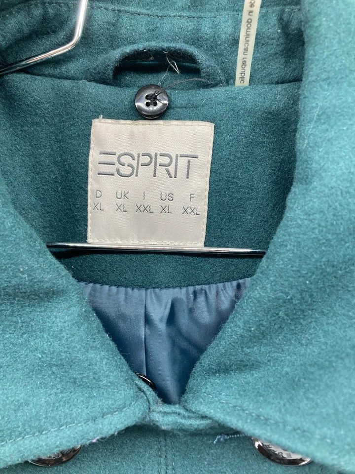 Abrigo De Colección Esprit Doble Pecho Guisante Para Mujer XL Mezcla de Lana Forrado Verde Oscuro Foto 2 de 4