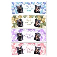 PERSONALISED PROM NIGHT BANNER ADD PHOTO HIGH SCHOOL LEAVERS  WALL DECORATION 