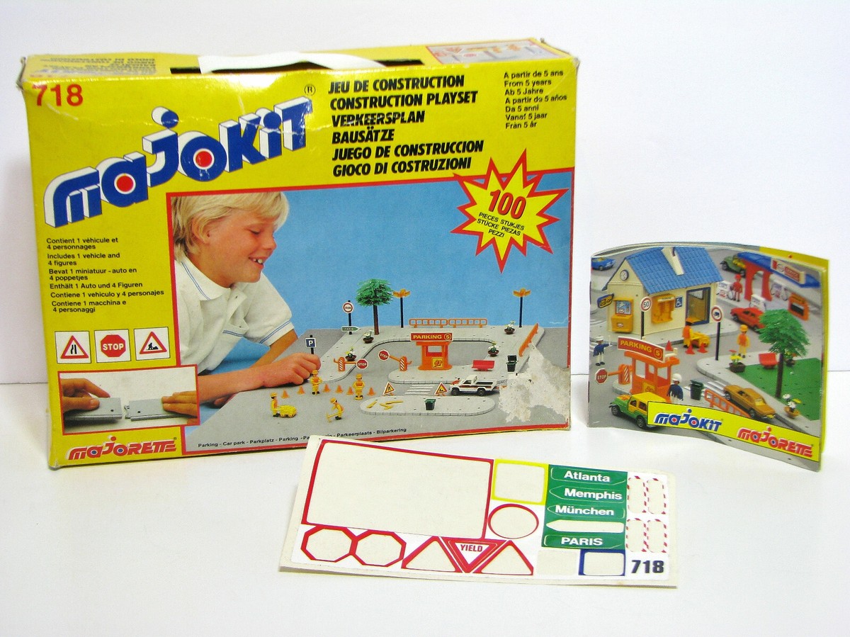 RARE 1980's VTG MAJOKIT 718 PARKING & CONTRUCTION PLAYSET BY