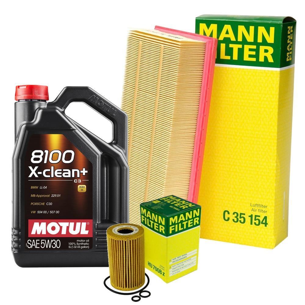 5L Motul 8100 X-CLEAN+ 5W30 Mann Filter Motor Air Oil Change Kit for Passat TDI
