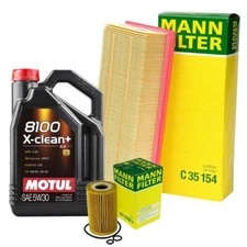 5L Motul 8100 X-CLEAN+ 5W30 Mann Filter Motor Air Oil Change Kit for Passat TDI