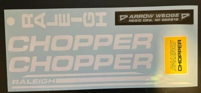 RALEIGH CHOPPER MK2 DECAL SET GLOSS WHITE - Image 1 of 3