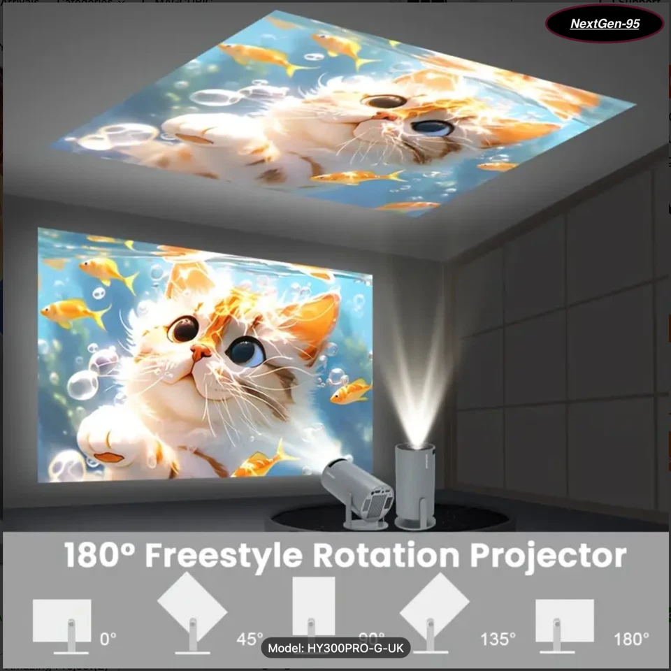 Magcubic Projector HY300PRO 4k Android 1080P- 1280*720P, 5.0, Dual WiFi,GREY - Image 4 of 4