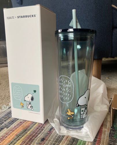 STARBUCKS JAPAN PEANUTS 2025 Snoopy Woodstock Cold Cup Tumbler Blue 710ml NEW