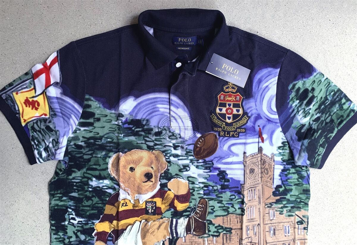 NWT Polo Ralph Lauren Rugby Kicker Bear Shirt M L | eBay NWT Polo Ralph Lauren Rugby Kicker Bear Shirt M L | eBay