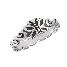 Sterling Silver Swirl Butterfly Ring - Free Gift Packaging