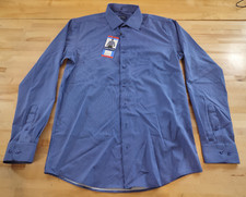 Nautica Men's Button-Up Dress Shirt Slim Stretch Wrinkle resistant Medium Blue