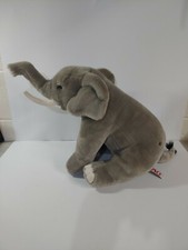 FAO Schwartz Gray Elephant Plush with Tusks Toys R US Ht 13.5 2013 Geoffrey LLC
