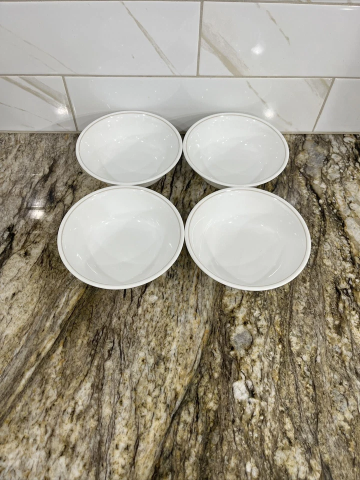 Ensaladera sopa de cereales Corelle 6 1/4" X 1 7/8” blanca con rayas beige 4 🇺🇸 Foto 2 de 4
