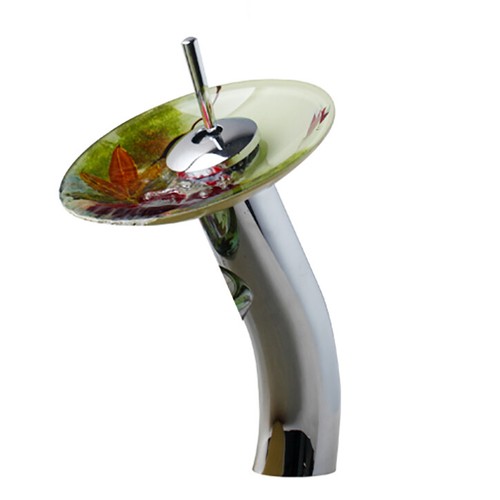 Bathroom Basin Sink Glass Spout Waterfall Mixer Faucet Single Hole Chrome Tap - Picture 14 of 35