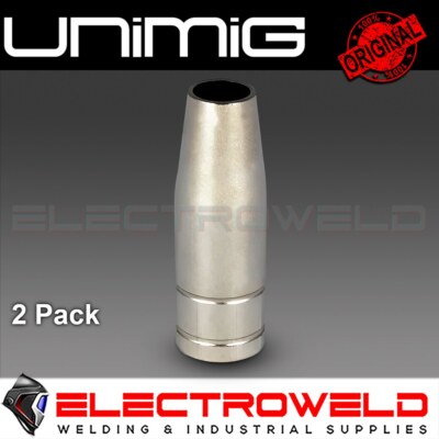 2 X Unimig Gas Nozzle Tapered Binzel Style 15 MIG Welding Torch PGN15TAP