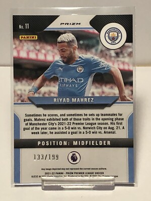 21-22 Panini Prizm Premier League Blue SP RIYAD MAHREZ Manchester
