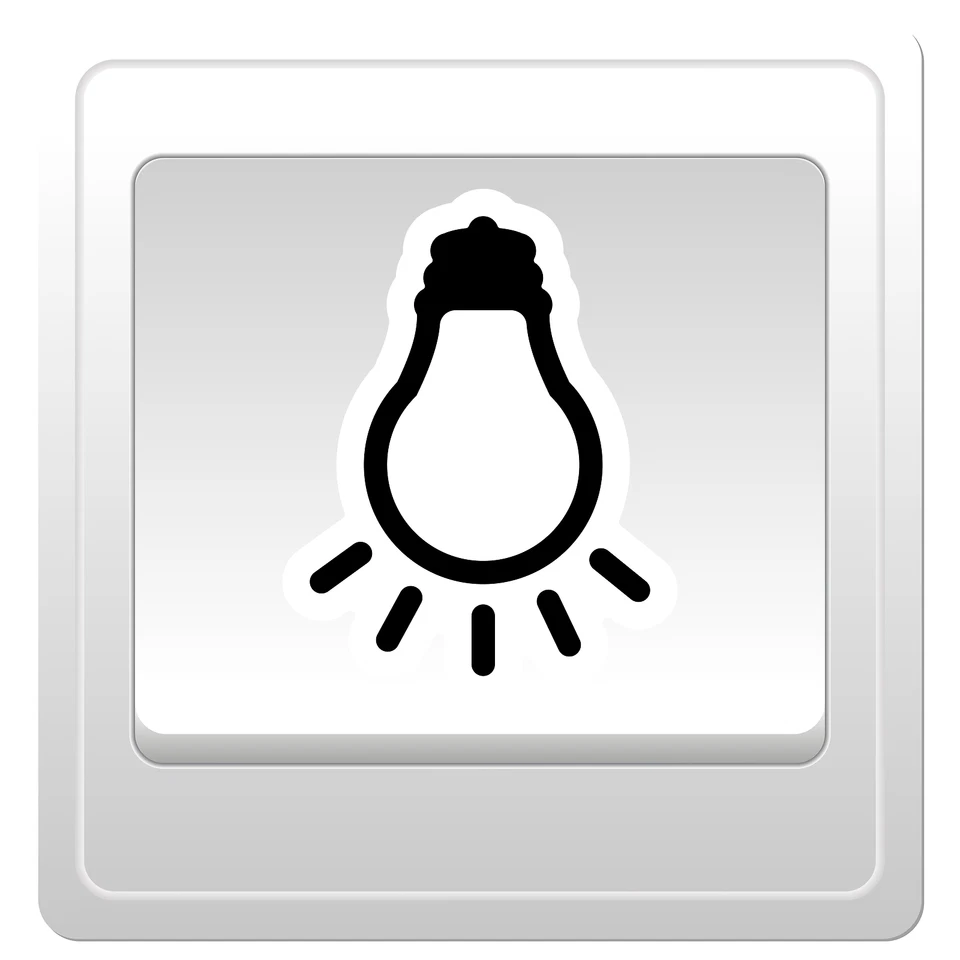 ETIKETTENSTAR 4x Licht Symbol Aufkleber 4x4 cm für Schalter Taster transparente Folie