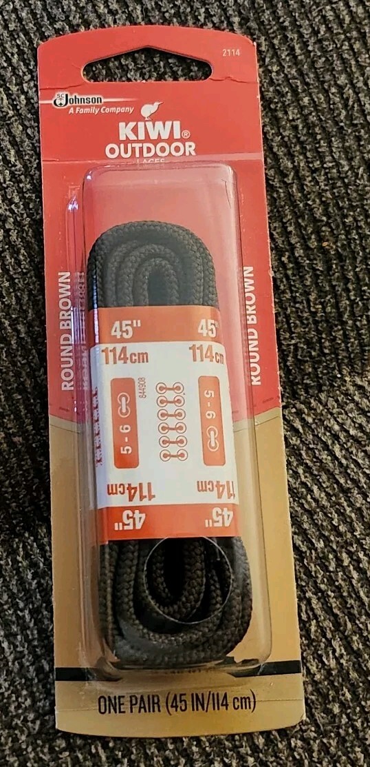 ラッキー Kiwi Outdoor Shoe Laces Round Brown 45” 1 Pair 5-6 Eyelets | eBay