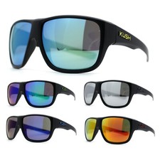 Kush Color Mirror Oversize Wrap Around Rectangular Sport Sunglasses