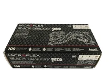 (100/Pk) ANSELL Microflex Disposable Nitrile Exam Gloves - Small - Black Dragon