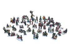 Lot Of 50 Assorted Christmas Village Figurine People - Loose No Box