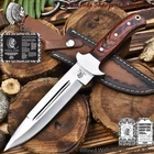 Ashen Edge Handmade Bowie Knife 440C Steel Hard Wood Steel Guard Hiking Closeout