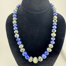 Ceramic Blue Beaded Necklace