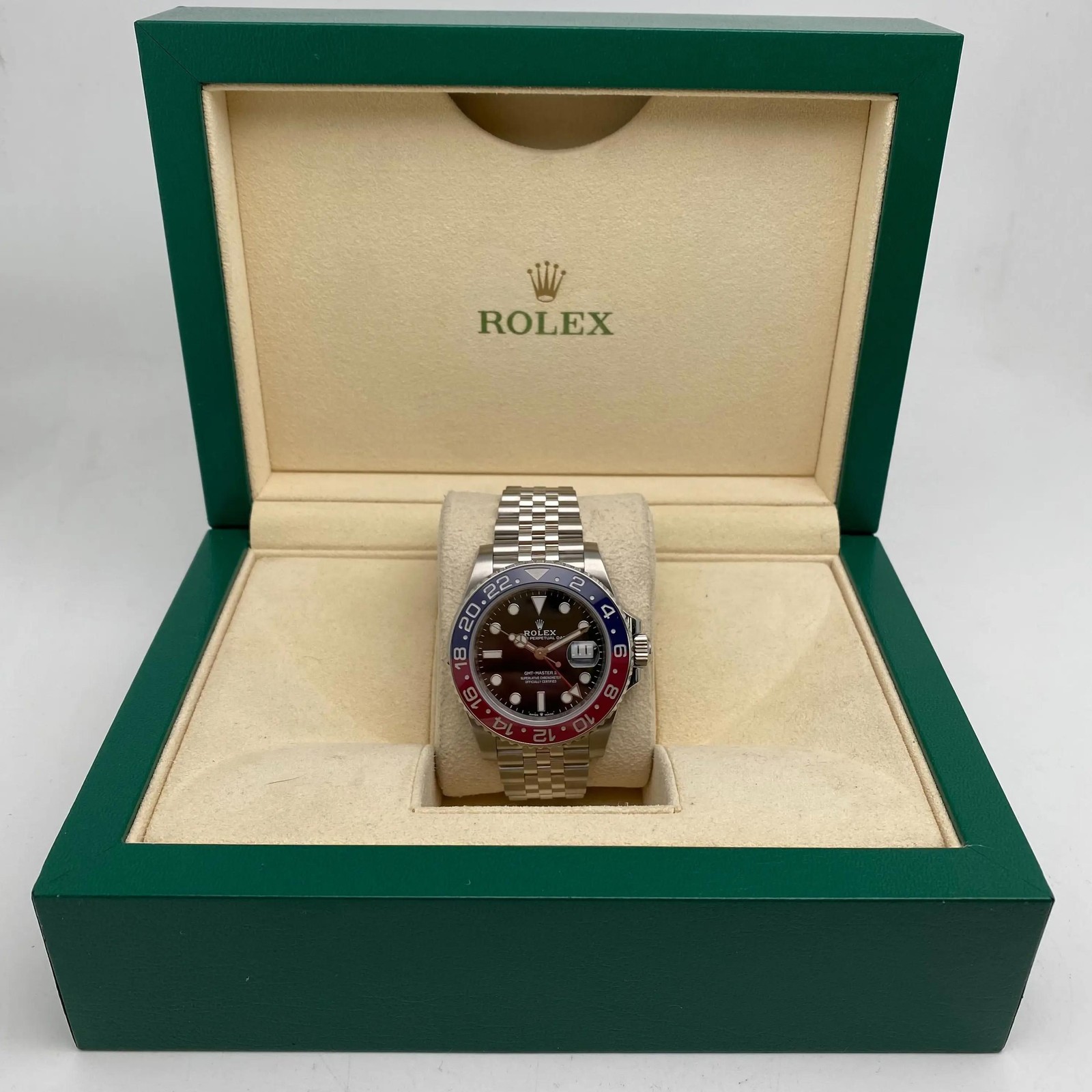Rolex GMT-Master II Steel 126710BLRO Pepsi Bezel Black Dial Automatic Mens Watch