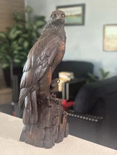 Vintage Red Mill Mfg Eagle Statue Wood Look Resin Sculpture Handcrafted USA