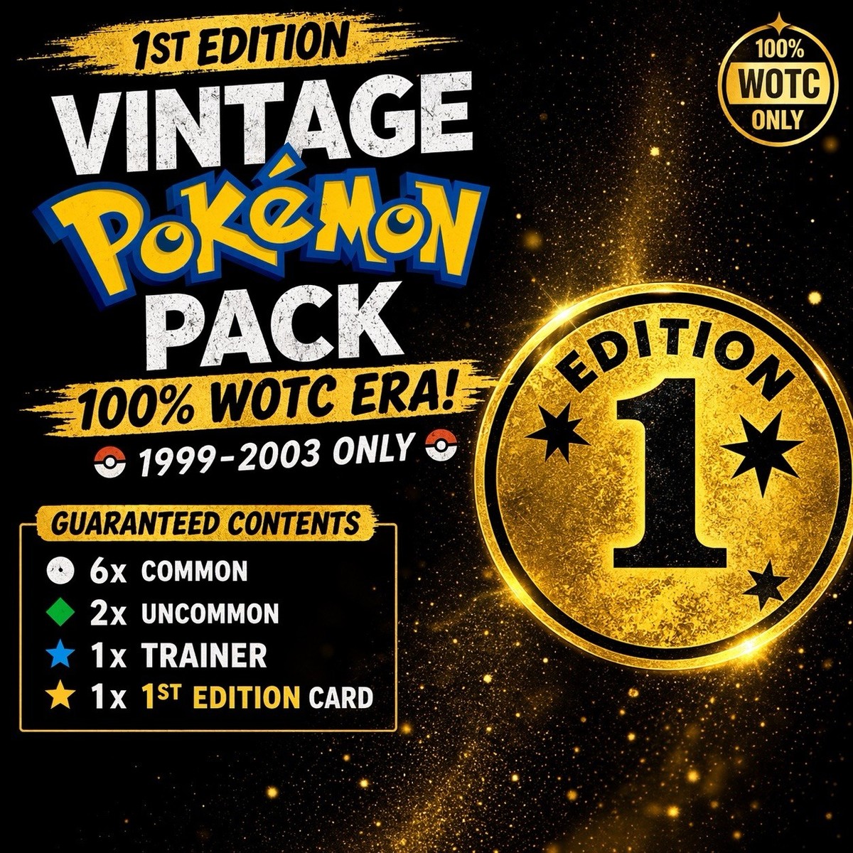 Vintage Pokemon Cards Old 1999 All WOTC 10 Pack! Guaranteed 1st Edition Card! | eBay Vintage Pokemon Cards Old 1999 All WOTC 10 Pack! Guaranteed 1st Edition Card! | eBay