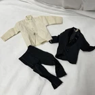 Vintage Barbie Ken Clone Doll Fashion Black Suit White Shirt 3 PC Hong Kong A17B