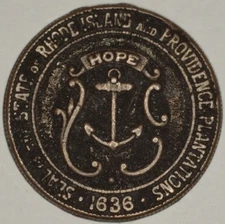 Vintage Colonial RHODE ISLAND Restrike Fantasy Bronze Coin