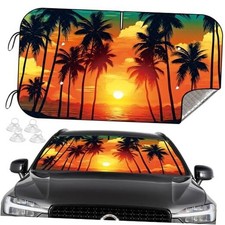 Car Windshield Sun Shade, Foldable Windshield Cover Sunshade Front Prints