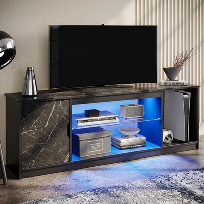 Muebles Para Sala Modernos Televisor Con LED Luces Soporte Mesa Hasta TV 65 inch