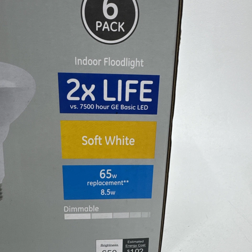 GE Classic 65-Watt EQ LED Br30 Soft White Dimmable Floodlight Bulb 650 Lm 6-PACK - Image 3 of 4
