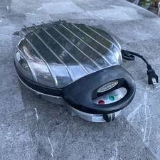 Villaware Art Deco Triple Mini Waffle Maker UNO 2005 3 Belgian-Works Great!