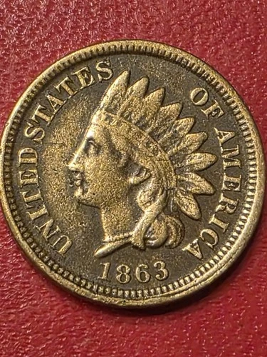 1863 Indian Head "FATTY"  Cent Penny /IN RARE  EF+ HIGH GRADE / CIVIL WAR  COIN