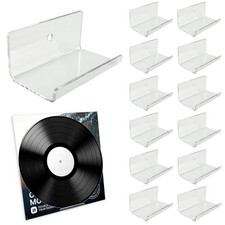 12 Pack Clear Vinyl Record Holder Wall Mount, Invisible Floating Acrylic Album