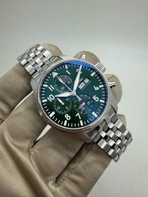 2023 IWC Pilot Chronograph Green Dial 43mm Automatic Steel Watch IW378006 B+P
