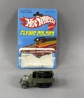 Vintage Original Hot Wheels Redlines Flying Colors Olive Gun Bucket Open Card!!