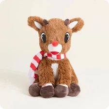 Warmies Microwavable Freezable Lavender Scented Stuffed Animal Rudolph w/ Scarf
