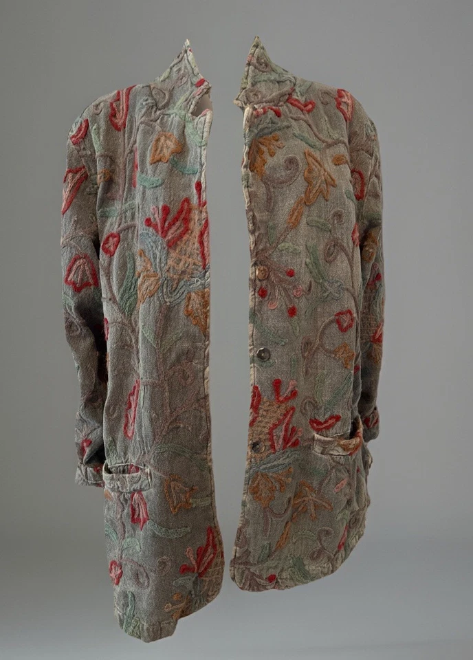 Chaqueta floral elevada acolchada de algodón CITRON Santa Monica talla M botón vintage Foto 2 de 4