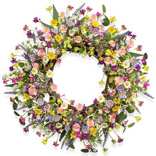 22 Inches Spring Wreaths for Front Door Rustic Spring Floral Wreath Summer Door