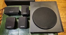 Panasonic Theater System Wired SB-HC480 Srnd Set Of 4 Speakers w Sub Tested READ