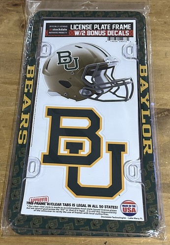 NEW BU BAYLOR BEARS PLASTIC LICENSE PLATE HOLDER - Picture 1 of 2