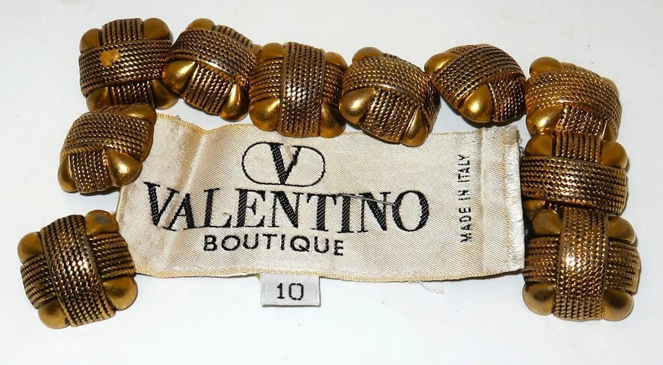 Authentic VALENTINO Boutique, Italy, Designer Gold Buttons, 3/4", Set of 10 - Image 4 of 4