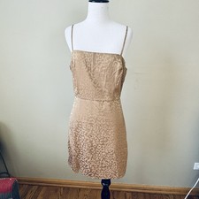 Forever 21 Women's Dress Size Medium Beige Spaghetti Strap Animal Print Shade
