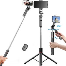 67" Cell Phone Selfie Stick Tripod Wireless Remote Extendable For iPhone Android