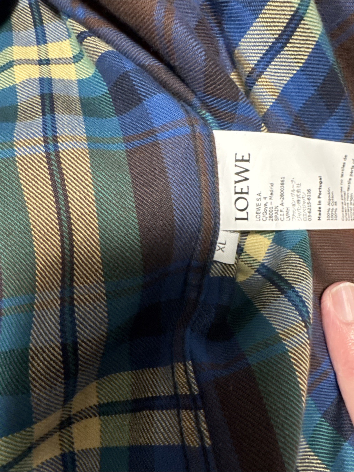 Loewe  Patchwork Checked Cotton Flannel Shirt  Me… - image 2