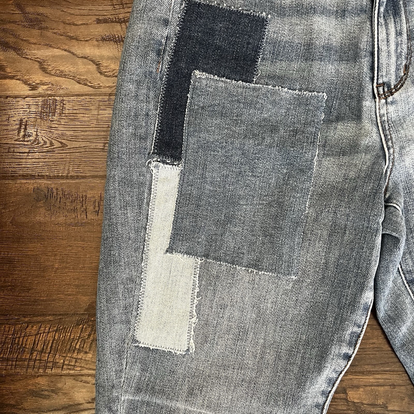 Judy Blue High Waist Boyfriend Fit Jeans  5/27 Patchwork Style JB88499 Womens