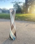 Vtg Murano Style Art Glass Vase Blue Black White Filagrana 14.5” Dino Martens?