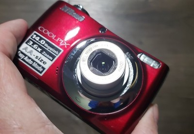 Nikon Coolpix L24 Red 14MP Digital Camera 3.6x Zoom 3” LCD W/ SD