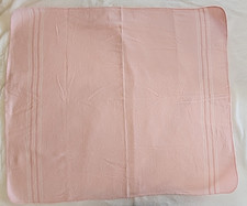 Vintage Flannel Baby Receiving Blanket Pink White Unbranded 32" x 28"